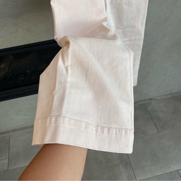 Rebecca Taylor La Vie High Rise Wide Leg Cropped Jean, Blush Light Pink, Size 25 - Picture 7 of 11